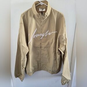 Youngla 567 Retro Jumpsuit Jacket Lightweight Windbreaker Khaki Sz Large.